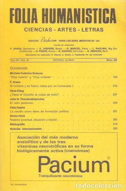 Libros: Folia Human&iacute;stica. Tomo VII, N&ordm; 75, Marzo - VV. AA. - Foto 1
