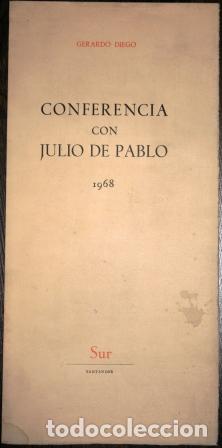 Libros: Conferencia con Julio de Pablo, 1968 - DIEGO, Gerardo - Foto 1