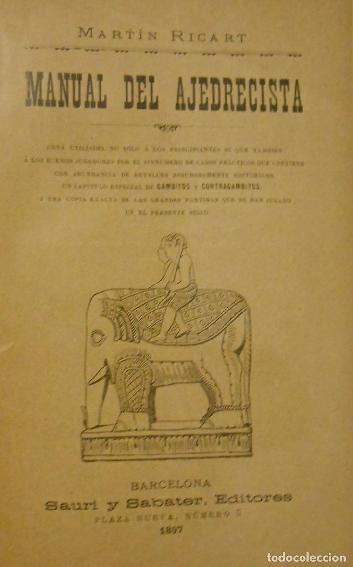 Libros: RICART, Mart&iacute;n.- - Manual del Ajedrecista. - Foto 1