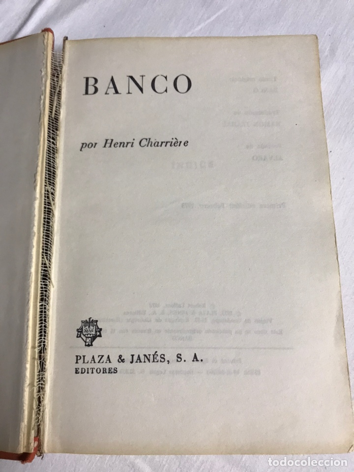 Libros: LIBRO BANCO. HENRI CHARRIERE - Foto 2