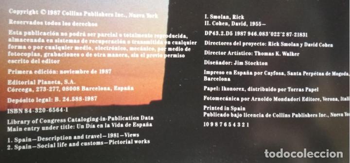 Libros: UN DIA EN LA VIDA DE ESPA&Ntilde;A, EDITORIAL PLANETA 1987, LIBRO - Foto 2