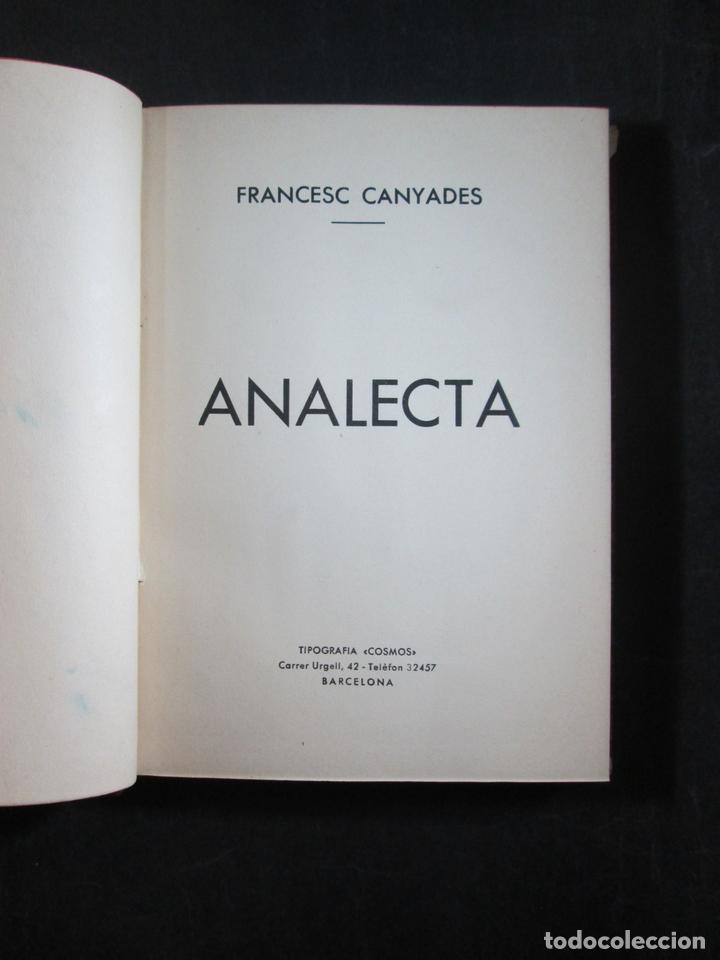 Libros: ANALECTA - CANYADES, FRANCESC - Foto 1