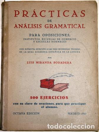 Libros: Pr&aacute;cticas de An&aacute;lisis Gramatical - MIRANDA PODADERA, Luis - Foto 1