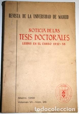 Libri di seconda mano: REVISTA DE LA UNIVERSIDAD DE MADRID 1958 Volumen VII N&ordm; 28 - VV. AA.