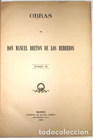Libros: Obras de...Tomo II - BRET&Oacute;N DE LOS HERREROS, Manuel - Foto 2