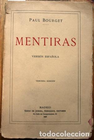 Libros: Mentiras. - BOURGET, Paul - Foto 1