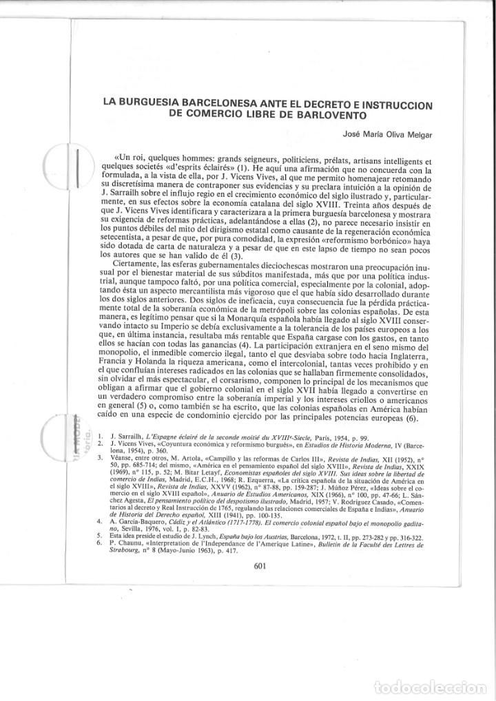 Libros: LA BURGUESIA BARCELONESA ANTE EL DECRETO E INSTRUCCI&Oacute;N DE COMERCIO LIBRE DE BARLOVENTO. - Foto 2