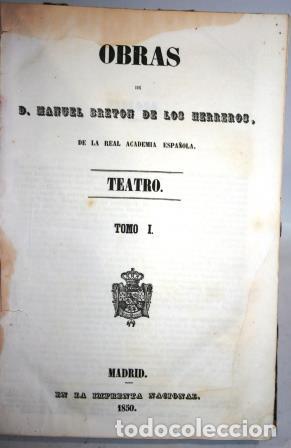 Libros: TEATRO. TOMO I - BRET&Oacute;N DE LOS HERREROS, Manuel - Foto 2