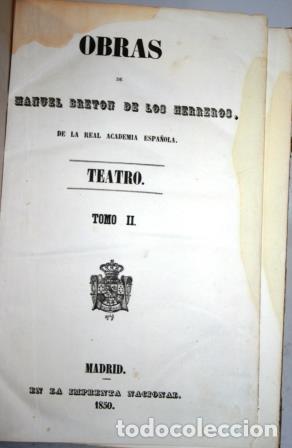 Libros: TEATRO. TOMO II - BRET&Oacute;N DE LOS HERREROS, Manuel - Foto 2