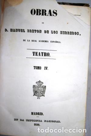 Libros: TEATRO. TOMO IV - BRET&Oacute;N DE LOS HERREROS, Manuel - Foto 2
