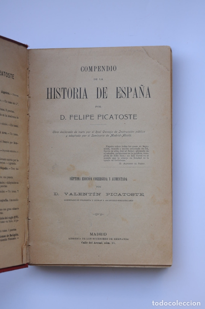 Libros: Compendio de Historia de Espa&ntilde;a - PICATOSTE, Felipe - Foto 2