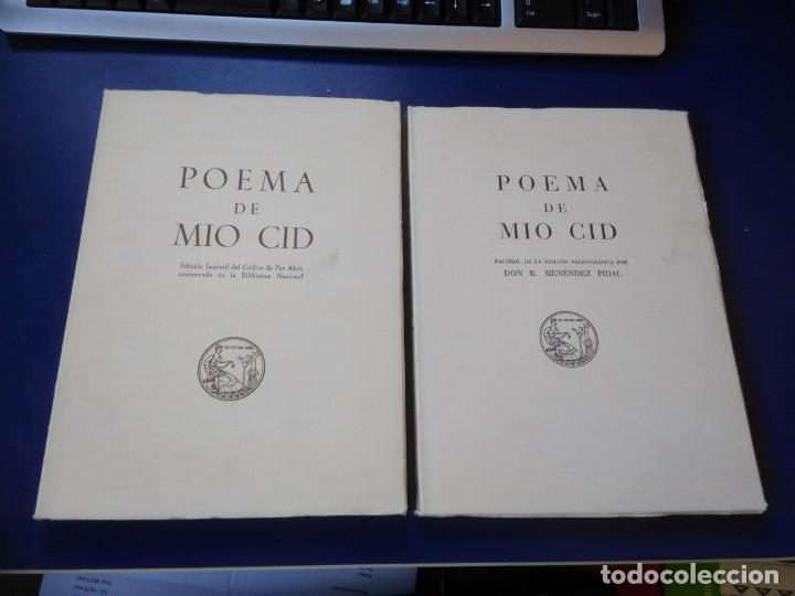 Libros: Poema de Mio Cid, C&oacute;dice de Per Abat y Facs&iacute;mil. 2 vol&uacute;menes. 1961 - Foto 1