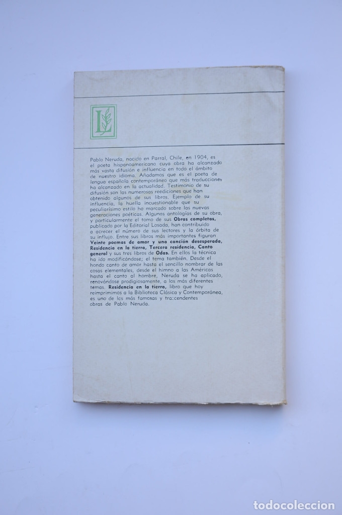 Libros: Residencia en la Tierra (1925-1935) - NERUDA, Pablo - Foto 3