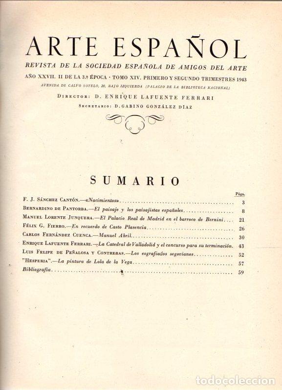 Libros: Revista Espa&ntilde;ola de Arte. A&ntilde;o XXVI. II de la 3&ordf; epoca. Tomo XVI Primero y segundo trimestres 1943. A