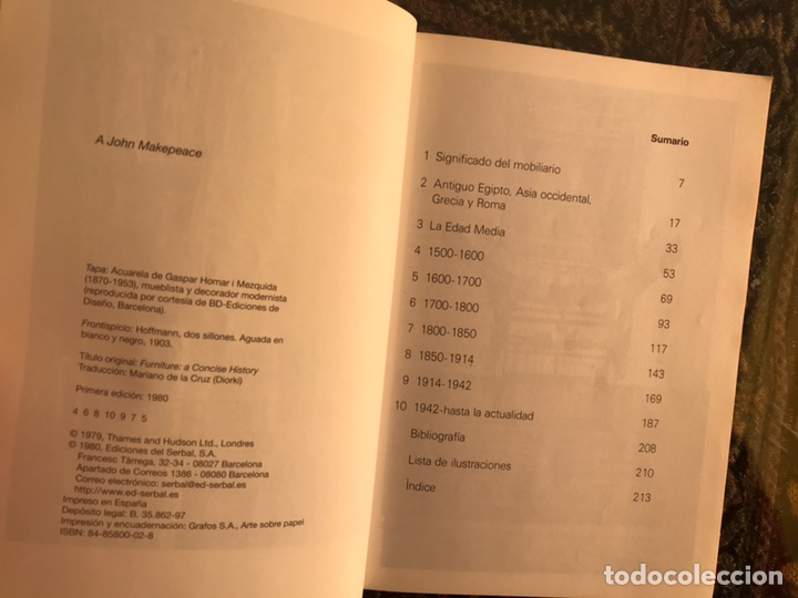 Libros: Breve historia del mueble. Buen estado - Foto 2