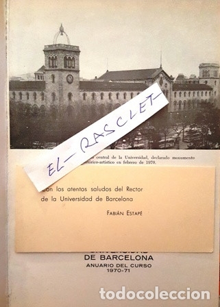 Libros: LIBRO ANUARIO DEL CURSO 1971 - 72 - UNIVERSIDAD DE BARCELONA - Foto 2