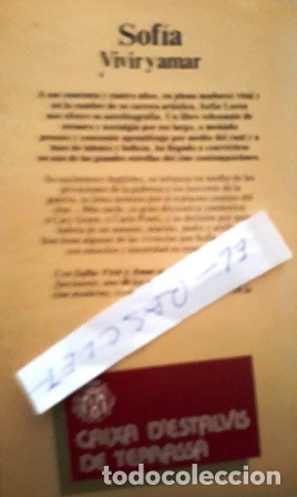Libros: LIBRO - VIVIR Y AMAR - SOFIA LOREN RELATA SU PROP&Igrave;A - A.E.HOTCHNER - A&Ntilde;O 1980 - - Foto 3