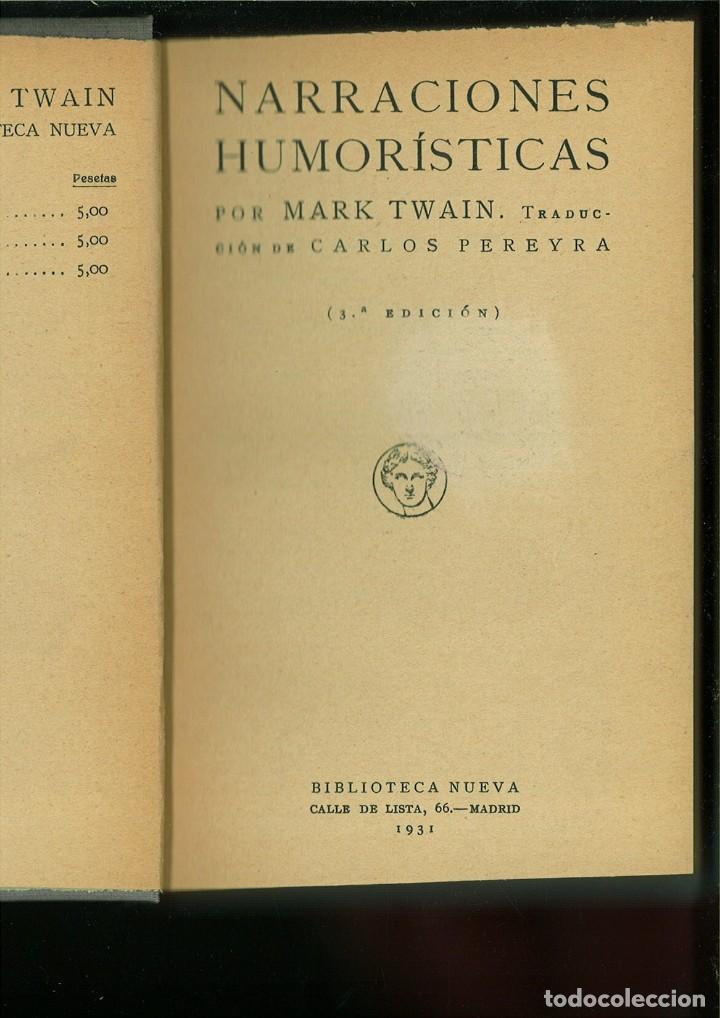 Libros: NARRACIONES HUMOR&Iacute;STICAS. Mark Twain - Foto 1