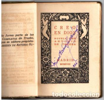 Libros: CREO EN DIOS. Novela - TRUEBA, Antonio de - Foto 2
