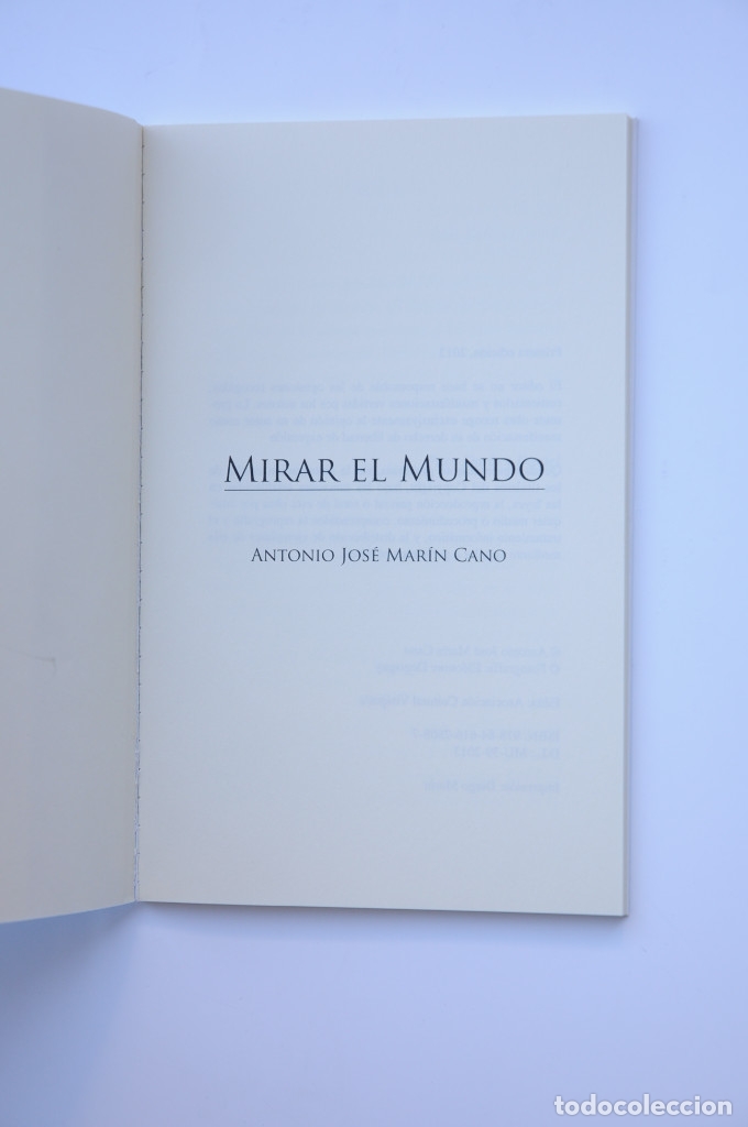 Libros: Mirar el mundo - MAR&Iacute;N CANO, Antonio Jos&eacute; - Foto 2