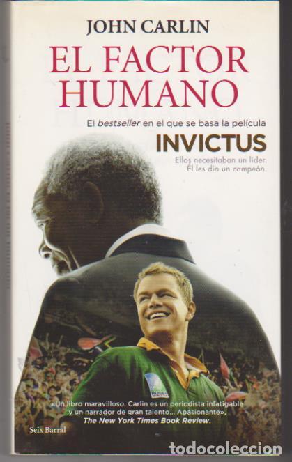 Libros: John Carlin. El factor humano. Seix Barral 2009. SIN USAR - Foto 1