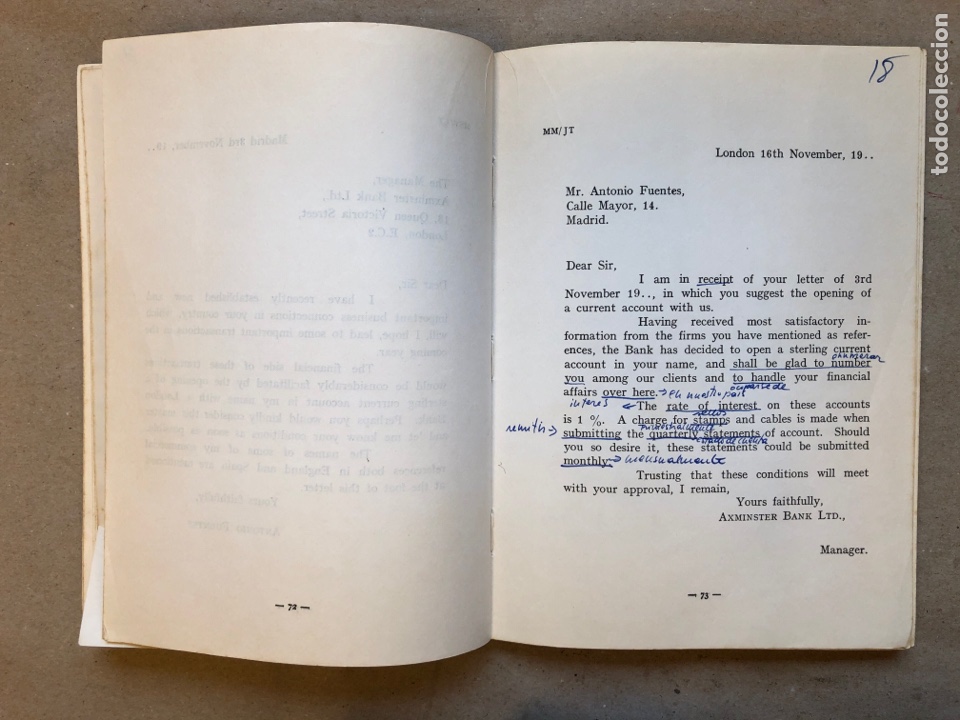 Libros: CORRESPONDENCIA INGLESA. PROF. JULIO LLORENS EBRAT. 1972. - Foto 6