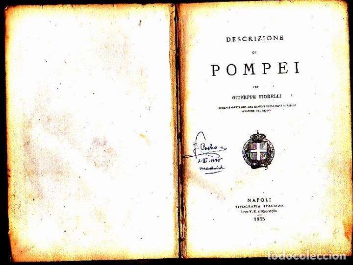 Libros: DESCRIZIONE DI POMPEI. - FIORELLI, Giuseppe. - Foto 1