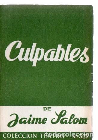 Libros: CULPABLES. - SALOM, Jaime. - Foto 1