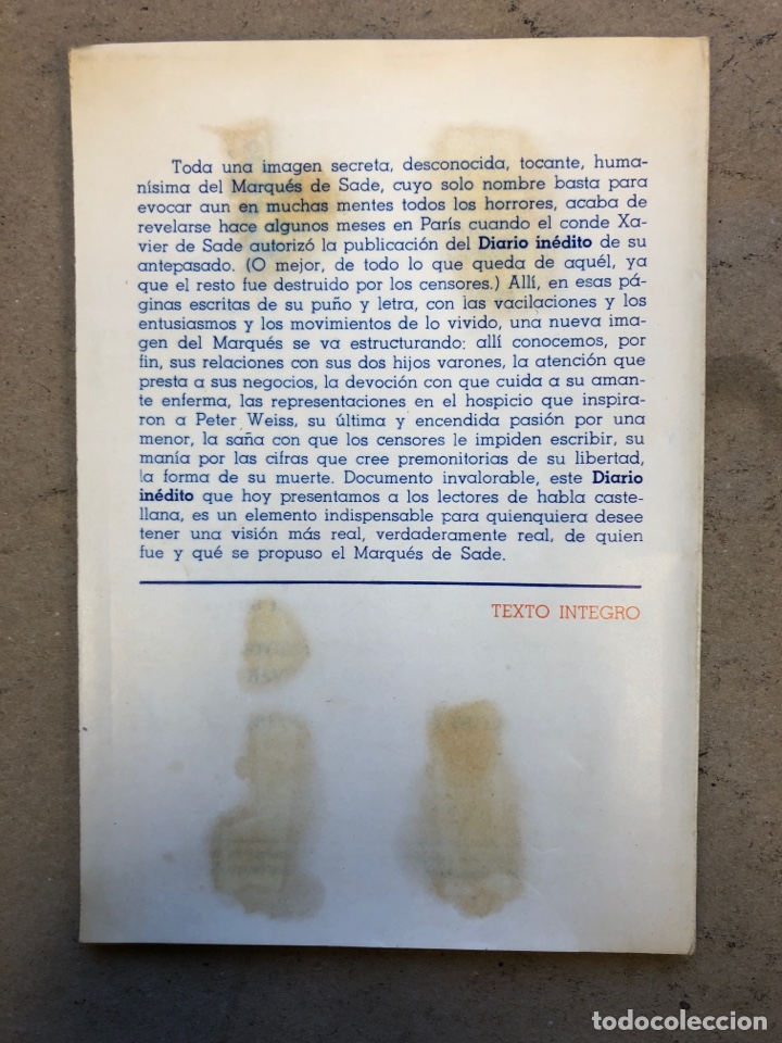 Libros: MARQU&Eacute;S DE SADE, DIARIO IN&Eacute;DITO. RODOLFO ALONSO EDITOR 1971. - Foto 7