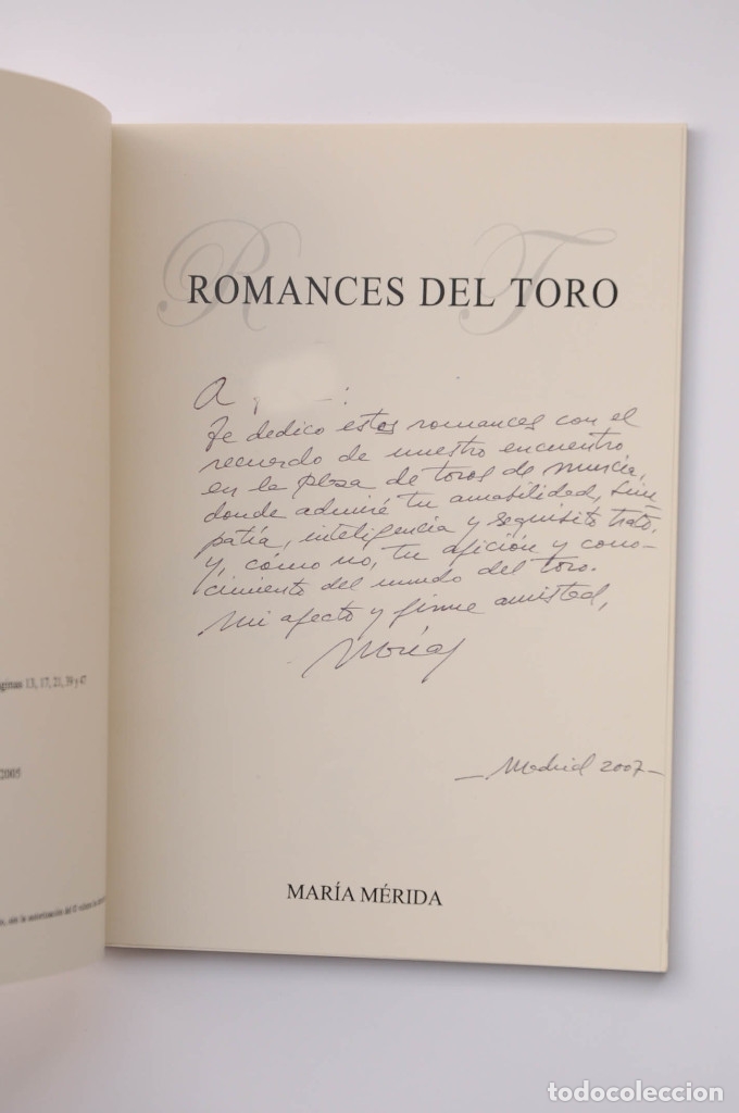 Libros: Romances del toro - M&Eacute;RIDA, Mar&iacute;a - Foto 2