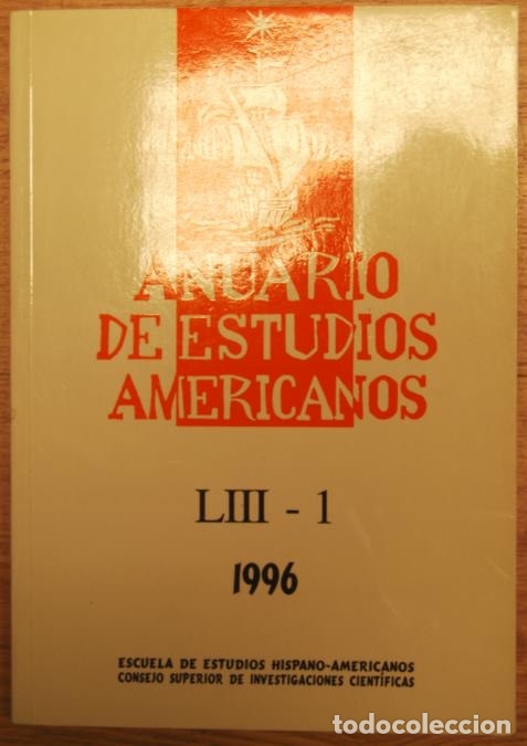 Libros: ANUARIO DE ESTUDIOS AMERICANOS. Tomo LIII - 1 - Foto 1