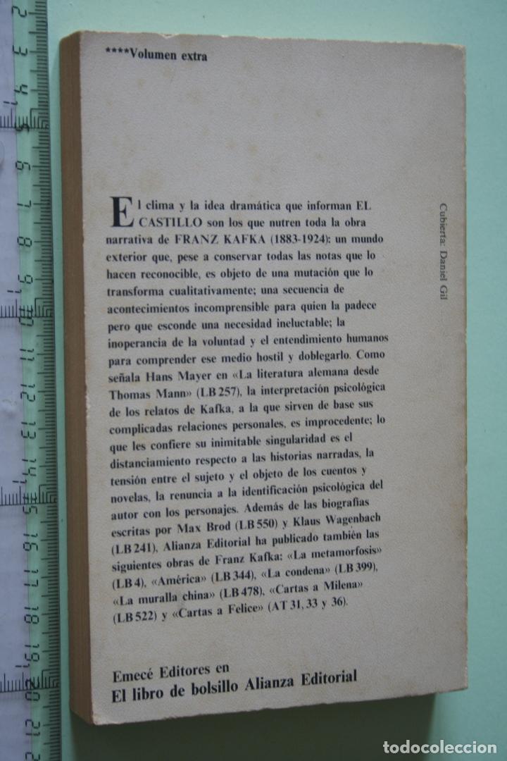 Libros: EL CASTILLO (Frank KAFKA) *** LIBRO NOVELA ***  ALIANZA EDITORIAL (1982) - Foto 2