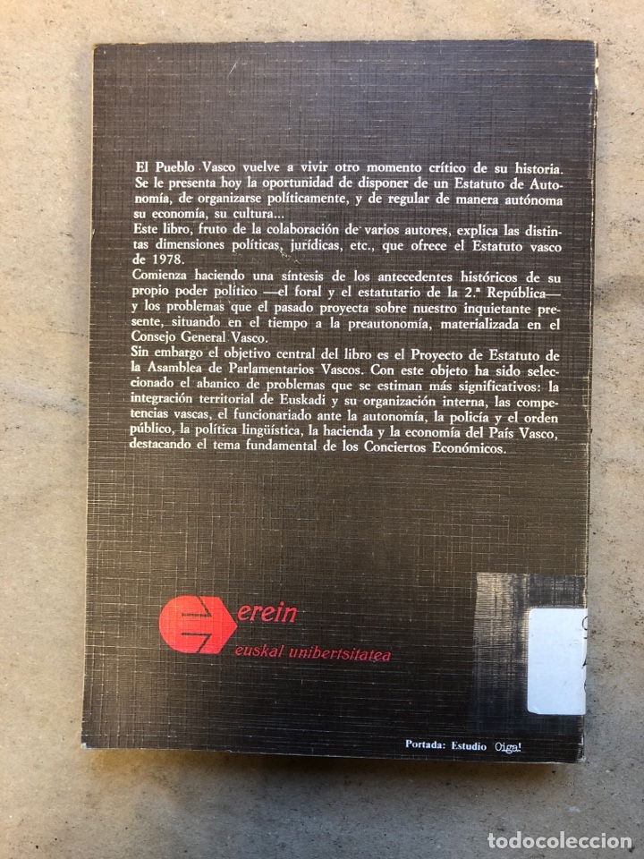 Libros: EUSKADI Y EL ESTATUTO DE AUTONOM&Iacute;A. VV.AA.. EDITA EREIN 1979. - Foto 7