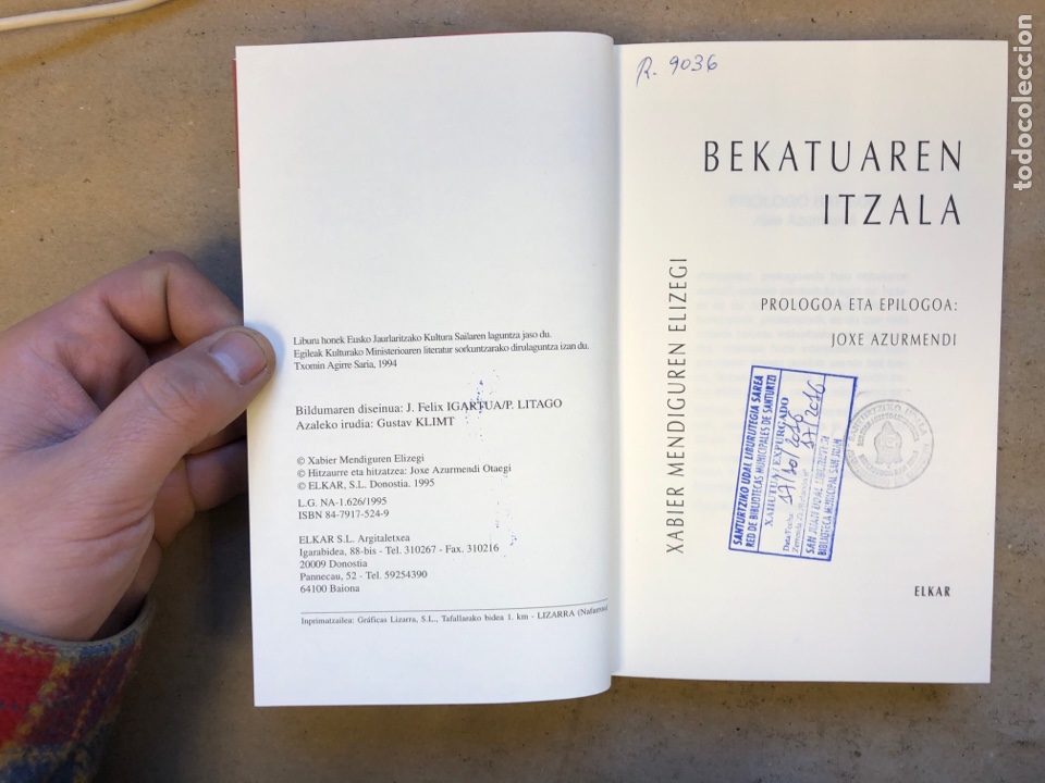 Libros: BEKATUAREN ITZALA. XABIER MENDIGUREN. ELKAR 1995. EUSKARAZ. - Foto 2