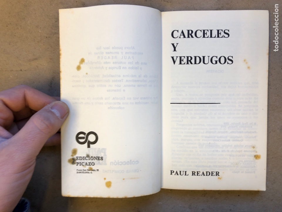 Libros: CARCELES Y VERDUGOS. PAUL READER. EDICIONES PICAZO 1974. - Foto 2