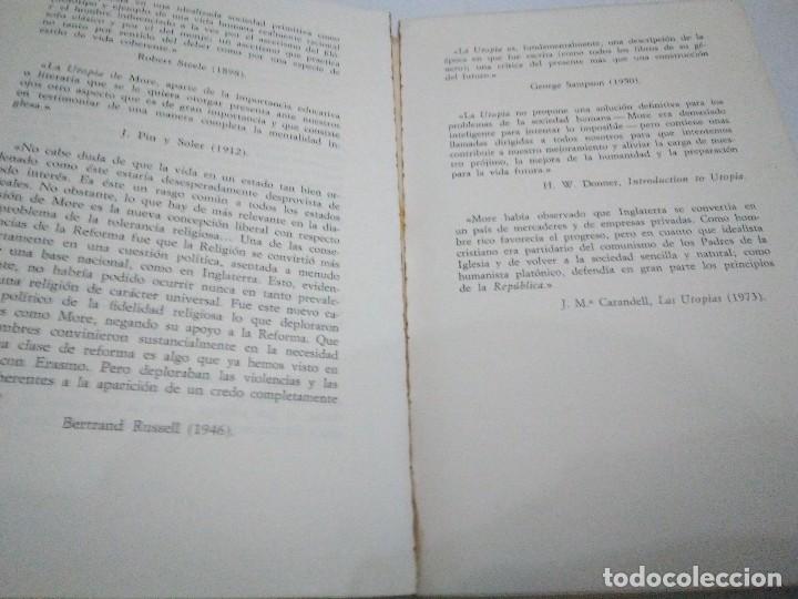 Libros: Utop&iacute;a. Thomas More (Tom&aacute;s Moro). Erasmo textos biling&uuml;es 1977. Ingl&eacute;s - espa&ntilde;ol - Foto 2