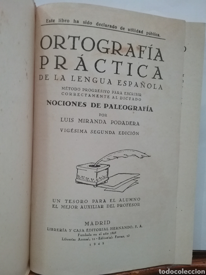 Libros: Libro Ortograf&iacute;a pr&aacute;ctica de la lengua espa&ntilde;ola. 1949. Luis Miranda - Foto 2