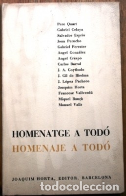 Libros: Homenatge a Tod&oacute;. Homenaje a Tod&oacute; - V.V.A.A. - Foto 1