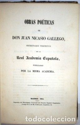 Libros: Obras Po&eacute;ticas - GALLEGO, Juan Nicasio - Foto 2