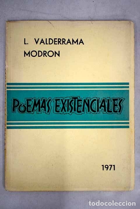 Libros: Poemas existenciales.- Valderrama Modr&oacute;n, Luis - Foto 1