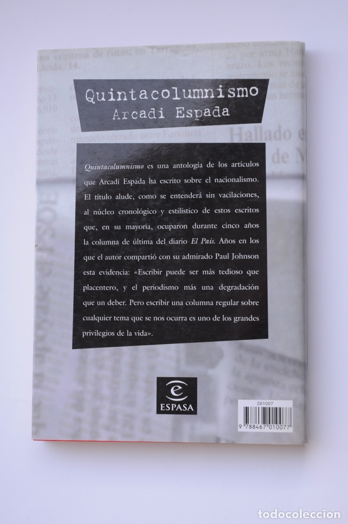 Libros: Quintacolumnismo - ESPADA, Arcadi - Foto 3