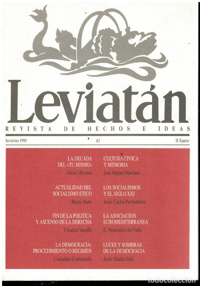 Libros: LEVIAT&Aacute;N. Revista de Hechos e Ideas. II &Eacute;poca. N&ordm; 62. - Foto 1