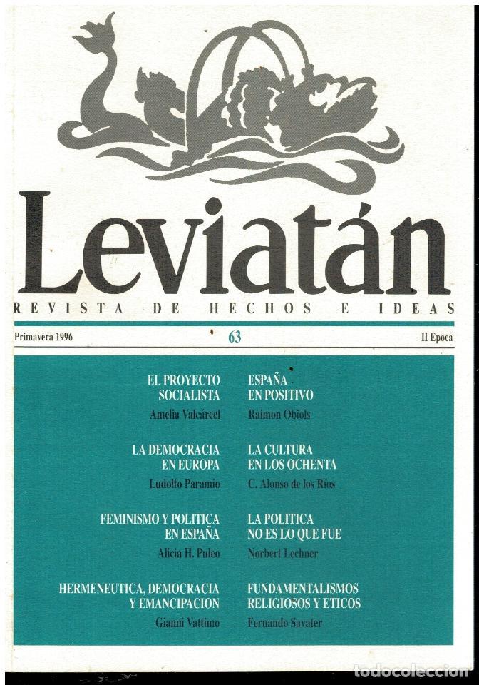Libros: LEVIAT&Aacute;N. Revista de Hechos e Ideas. II &Eacute;poca. N&ordm; 63. - Foto 1