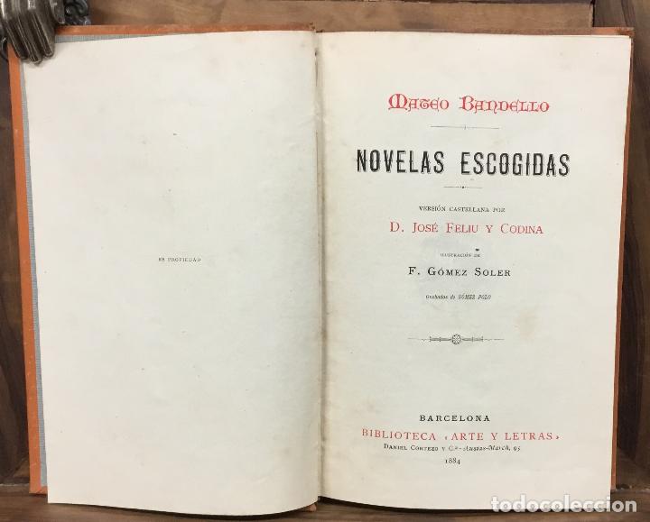 Libros: NOVELAS ESCOGIDAS. - BANDELLO, Mateo. - Foto 2