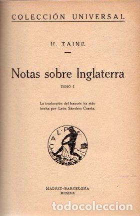 Libros: Notas sobre Inglaterra I y II - Taine, H. - Foto 1