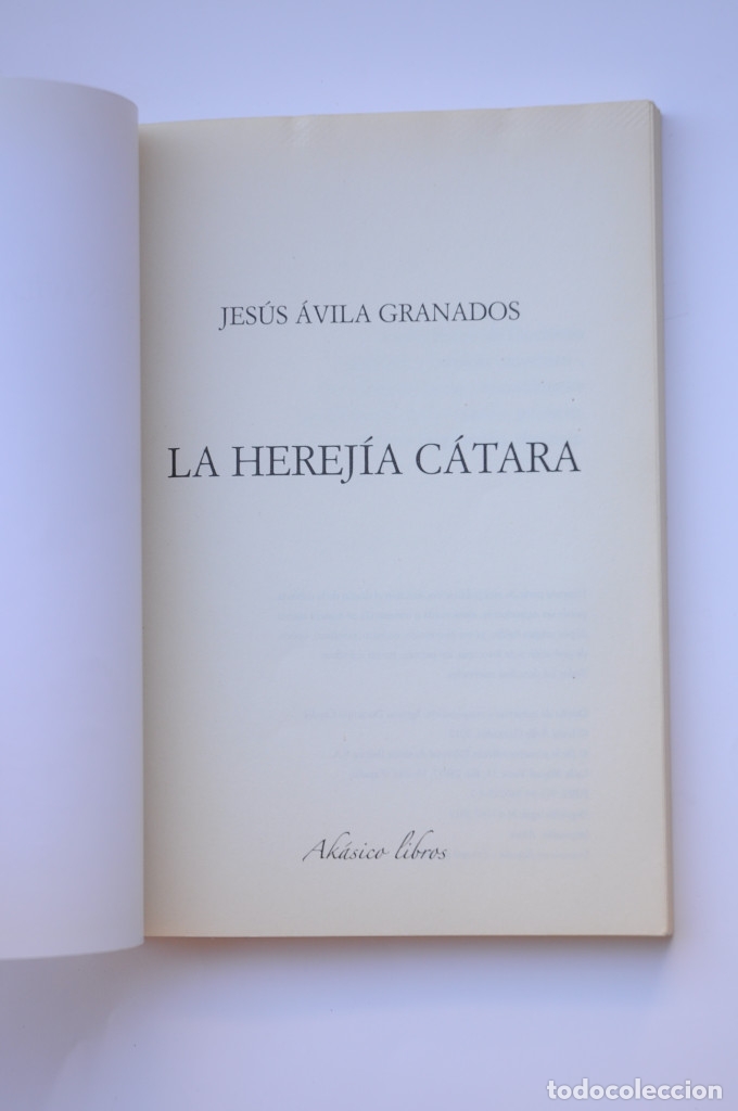 Libros: La herej&iacute;a c&aacute;tara - &Aacute;VILA GRANADOS, Jes&uacute;s - Foto 2