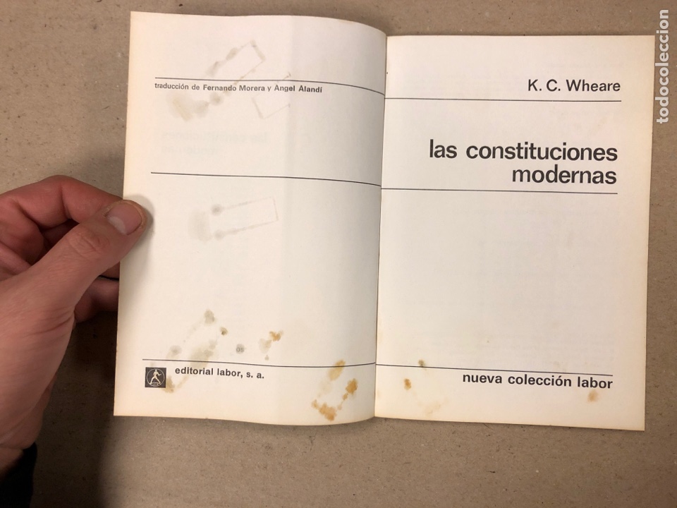 Libros: LAS CONSTITUCIONES MODERNAS. K.C. WHEARE. EDITORIAL LABOR 1971. - Foto 2