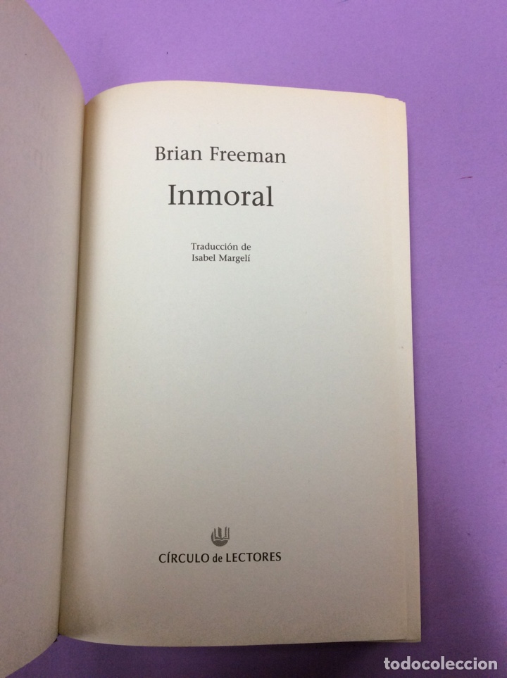 Libros: Inmoral - Brian Freeman - C&iacute;rculo de Lectores - Foto 1