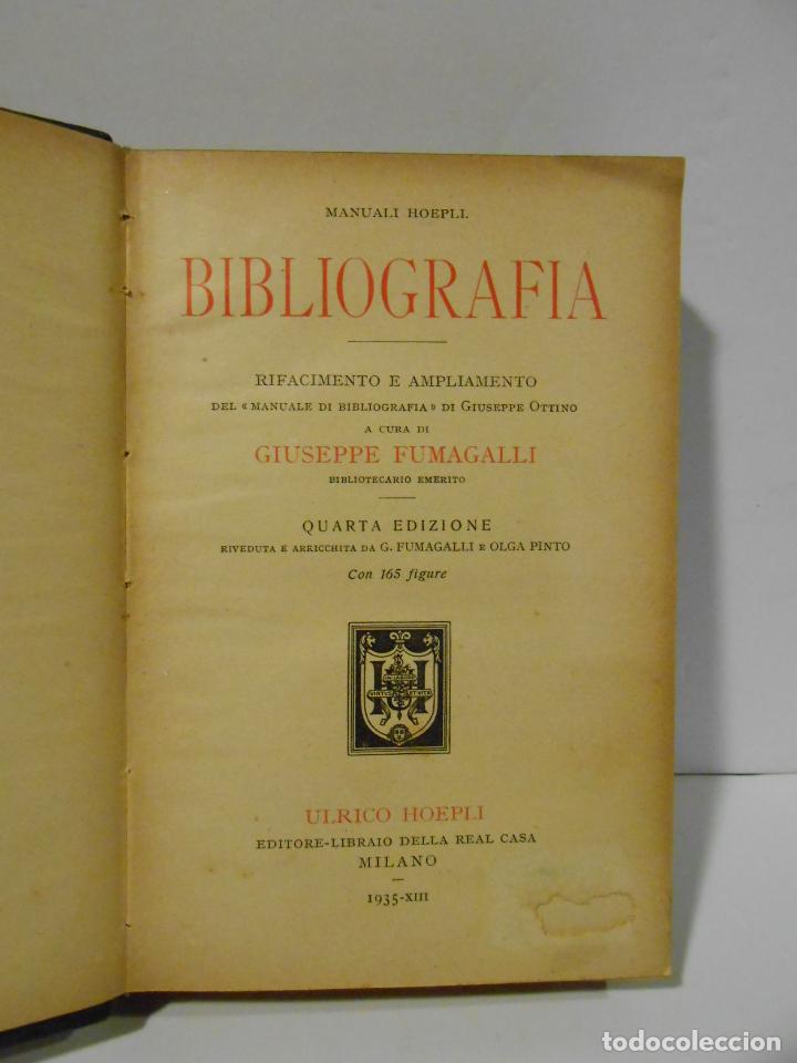 Libros: FUMAGALLI, Giuseppe.- - Bibliografia. - Foto 1