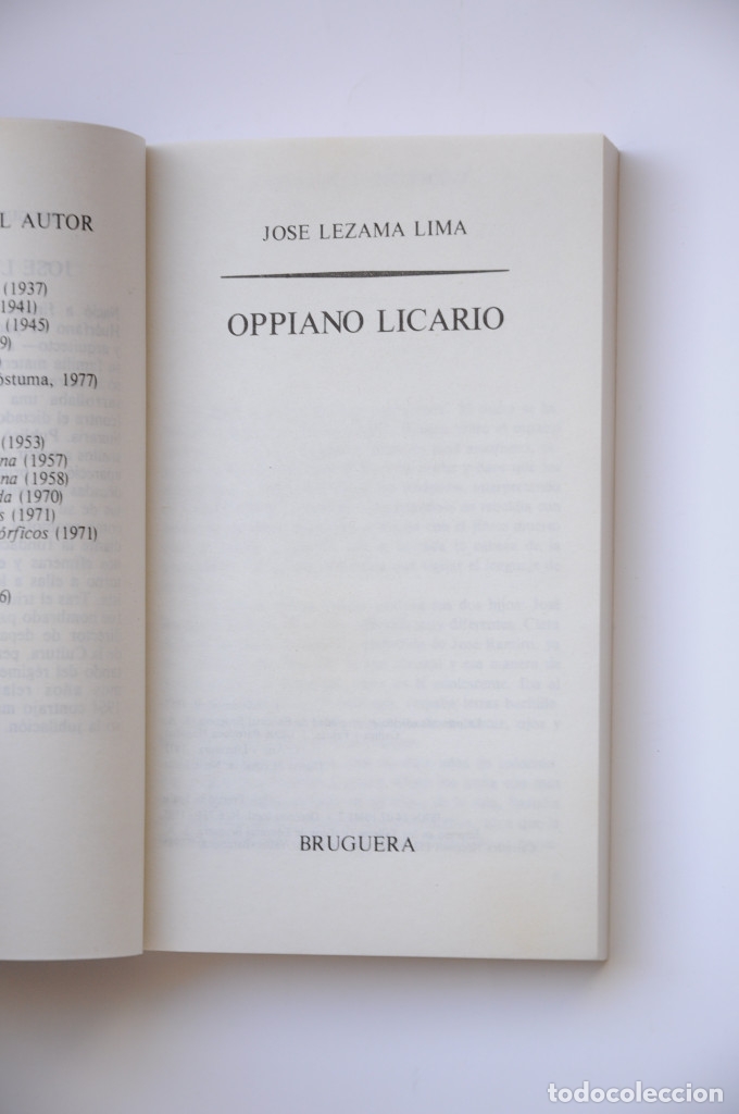Libros: Oppiano Licario - LEZAMA LIMA, Jos&eacute; - Foto 2